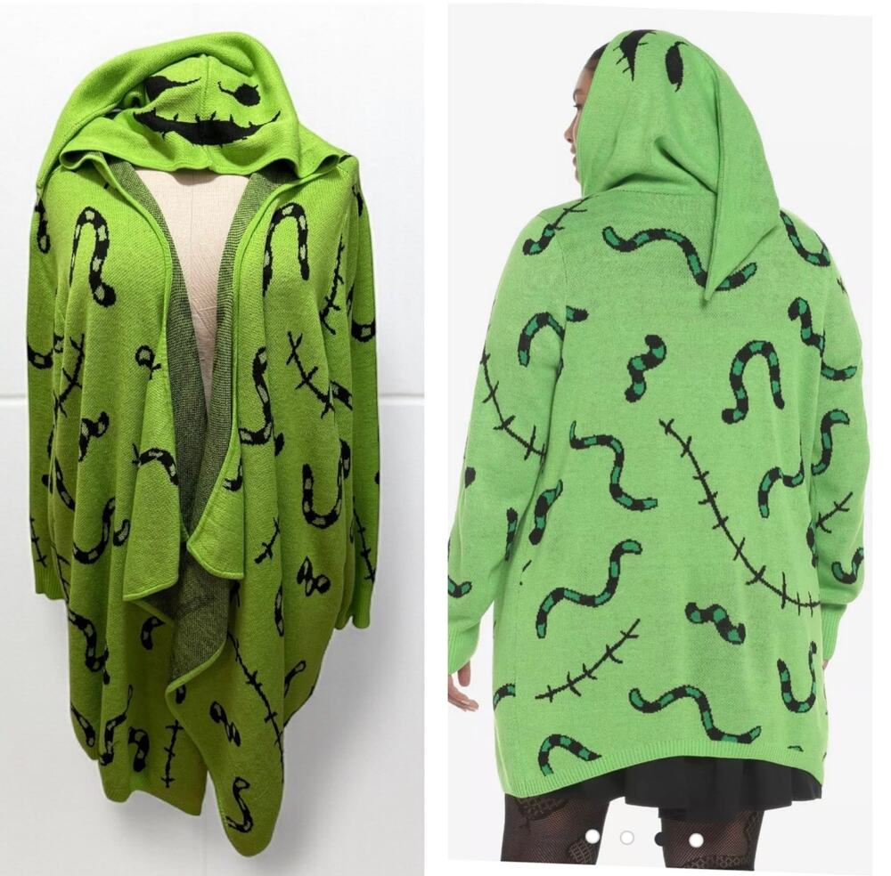 Hot Topic 1 (1X) Disney Oogie Boogie Nightmare Before Christmas Cardigan Sweater
